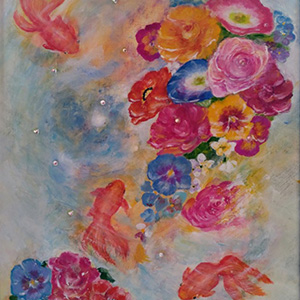 「花遊泳」F6号